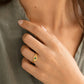 Natasha Wood Handmade Brass and Silver Signet Rings - Full Gemstone Range including Garnet, , Amethyst, Blue Topaz and Peridot