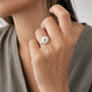 Medium Silver Sea Urchin Ring - three-quarter angle showing textured dome and round band, sterling silver