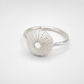 Medium Silver Sea Urchin Ring - straight-on front view showing tubercle texture detail, sterling silver