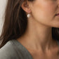 Medium Urchin Hook Earrings in sterling silver - flat lay on white showing soldered silver hook and urchin texture