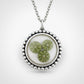Sterling Silver Photo Pendant Necklace - beaded halo frame with circular glass-covered photo window, 45cm sterling silver chain, handcrafted by Natasha Wood Jewellery