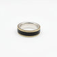 Blackwood and Silver Ring – front-facing view of 7mm African Blackwood ring with sterling silver and bronze bands, Natasha Wood Jewellery South Africa