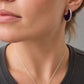 Moon Shape Colour Stud Earrings - on model black resin sterling silver frame close-up neck