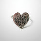 Protea Heart Ring - on hand front view  brass finish