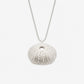 Large Sterling Silver Sea Urchin Pendant - front view on white background