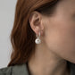 Sterling Silver Sea Urchin Charm Earrings - close up showing bumpy organic texture on hoop fitting