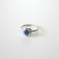 Small blue and white antique ceramic flower ring - sterling silver bezel setting - Natasha Wood Jewellery