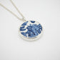 Handmade Willow Pattern sterling silver pendant necklace on white background - Natasha Wood Jewellery
