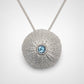 Extra Large Sea Urchin Pendant - three gemstone variants (amethyst, peridot, blue topaz) on satellite chains - sterling silver handmade by Natasha Wood