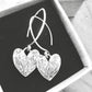 Sterling silver Protea Heart earrings showcased in an elegant box, perfect for gifting