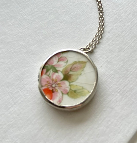 Large round Flower ceramic pendant