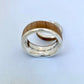 Olive wood and silver wedding band