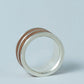Inside view of the layered ring showing the comfort-fit design and wood detailing.